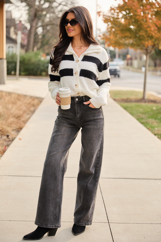 Angelica Washed Black Wide Leg Jeans FINAL SALE